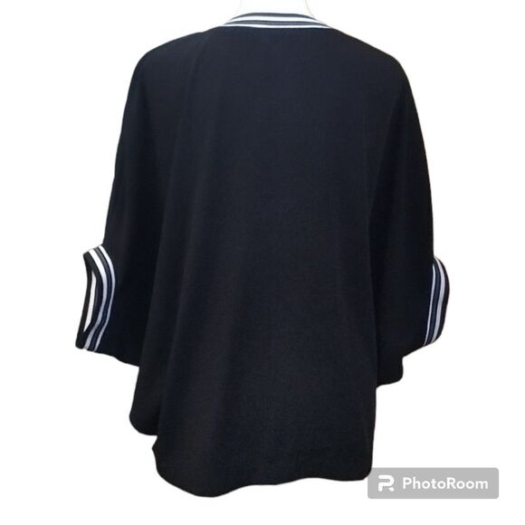 Peace of Cloth 2pc Set Dolman Sleeve Top & Pull On Track Pants Black White XS - Picture 4 of 10